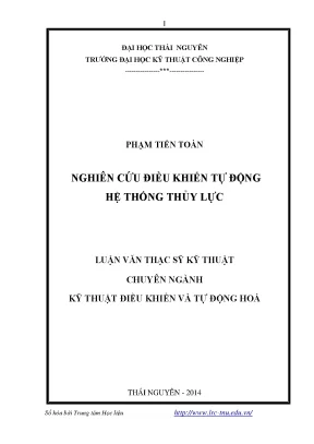 Luận văn thạc sĩ nghiên cứu điều khiển tự động hệ thống thủy lực