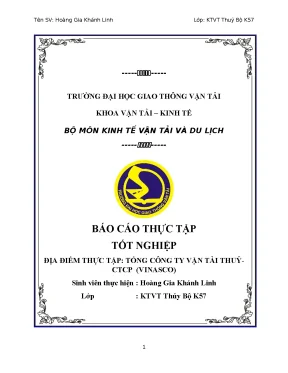 Đề tài tìm hiểu các nghiệp vụ của đơn vị trong doanh nghiệp tại công ty vận tải thuỷ ctcp vinasco