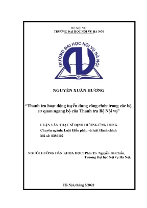 Thanh tra hoạt động tuyển dụng công chức trong các bộ cơ quan ngang bộ của thanh tra bộ nội vụ