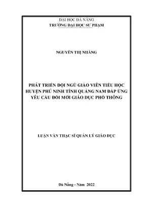 Phát triển đội ngũ giáo viên tiểu học huyện phú ninh tỉnh quảng nam đáp ứng yêu cầu đổi mới giáo dục phổ thông
