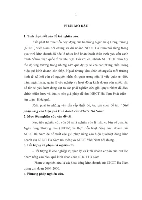 Giải pháp nâng cao hiệu quả kinh doanh của nhct hà nam