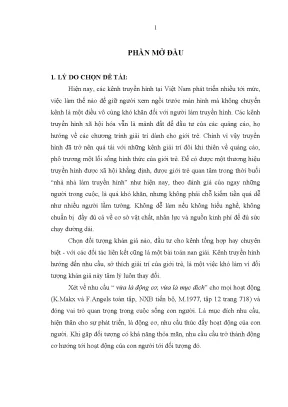 Các chương trình giải trí truyền hình với việc đáp ứng nhu cầu sở thích của giới trẻ hiện nay