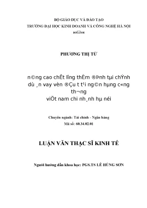 Nâng cao chất lượng thẩm định tài chính dự án vay vốn đầu tư tại ngân hàng công thương việt nam chi nhánh hà nội