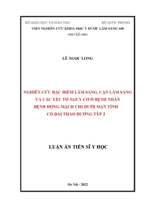 Tài liệu nghiên cứu đặc điểm lâm sàng cận lâm sàng và các yếu tố nguy cơ ở bệnh nhân