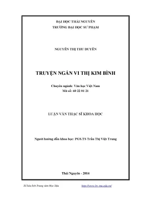Luận văn thạc sĩ truyện ngắn vi thị kim bình
