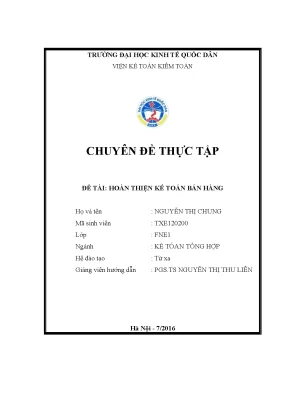 Hoàn thiện kế toán bán hàng