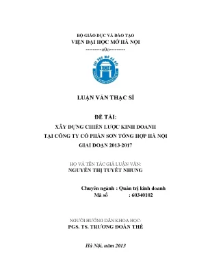 Xây dựng chiến lược kinh doanh tại công ty cổ phần sơn tổng hợp hà nội giai đoạn 2013 2017