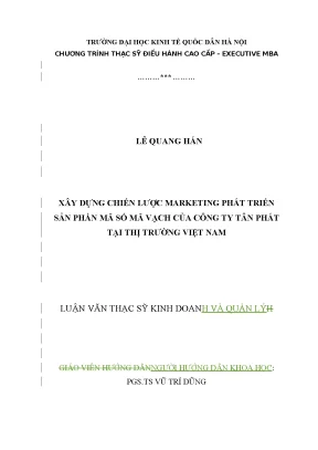 Xây dựng chiến lược marketing phát triển sản phẩn mã số mã vạch của công ty tân phát tại thị trường việt nam