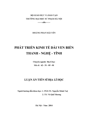 Luận án tiến sĩ phát triển kinh tế dải ven biển thanh nghệ tĩnh