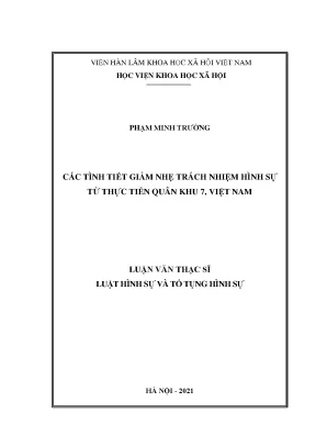 Các tình tiết giảm nhẹ trách nhiệm hình sự từ thực tiễn quân khu 7 việt nam