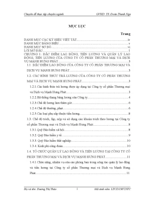 Hoàn thiện kế toán tiền lương và các khoản trích theo lương tại công ty cổ phần thương mại và dịch vụ mạnh hưng phát