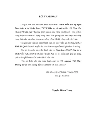 Phát triển dịch vụ ngân hàng bán lẻ tại ngân hàng tmcp đầu tư và phát triển việt nam chi nhánh tây hà nội