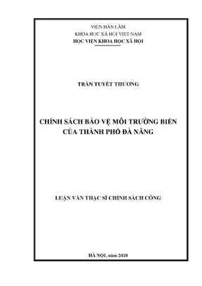 Luận văn thạc sĩ chính sách bảo vệ môi trường biển của thành phố đà nẵng