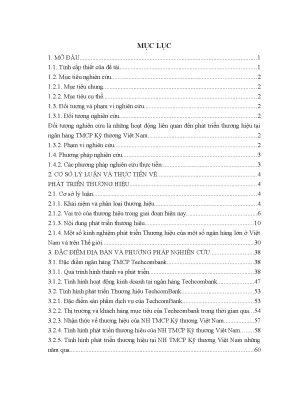 Phát triển thương hiệu tại ngân hàng thương mại cổ phần kỹ thương việt nam