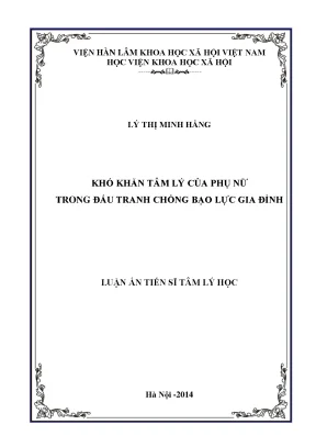 Luận án tiến sĩ khó khăn tâm lý của phụ nữ trong đấu tranh chống bạo lực gia đình