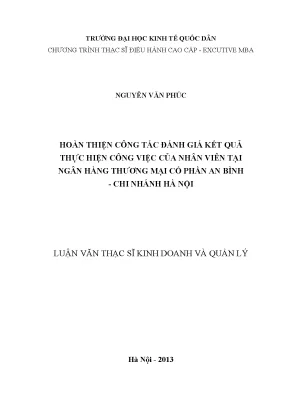 Hoàn thiện công tác đánh giá kết quả thực hiện công việc của nhân viên tại ngân hàng thương mại cổ phần an bình chi nhánh hà nội