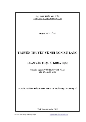 Luận văn thạc sĩ truyền thuyết về núi non xứ lạng