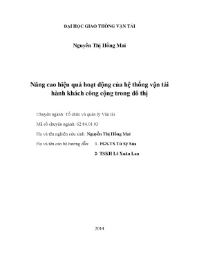 Luận án tiến sĩ nâng cao hiệu quả hoạt động của hệ thống vận tải hành khách công cộng trong đô thị