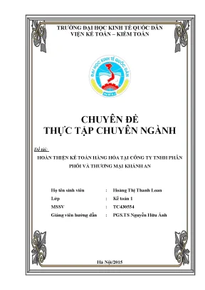 Hoàn thiện kế toán hàng hóa tại công ty tnhh phân phối và thương mại khánh an