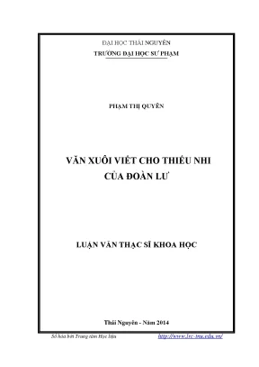 Luận văn thạc sĩ văn xuôi viết cho thiếu nhi của đoàn lư