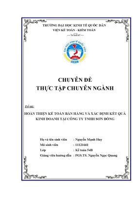 Hoàn thiện kế toán bán hàng và xác định kết quả kinh doanh tại công ty tnhh sơn đồng