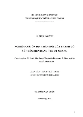 Luận văn thạc sĩ nghiên cứu ổn định đàn hồi của thanh có xét đến biến dạng trượt ngang