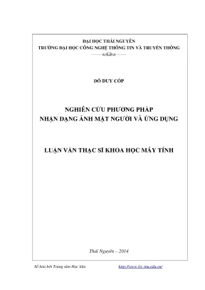 Luận văn thạc sĩ nghiên cứu phương pháp nhận dạng ảnh mặt người và ứng dụng
