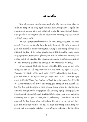Quản lý nhà nước các dự án đầu tư bằng nguồn ngân sách trên địa bàn huyện sóc sơn