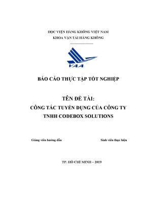 Đề tài công tác tuyển dụng của công ty tnhh codebox solutions