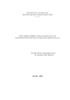 Phát triển nghiệp vụ bao thanh toán tại ngân hàng thương mại cổ phần dầu khí toàn cầu