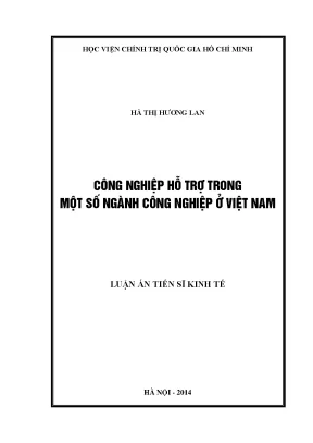Luận án tiến sĩ công nghiệp hỗ trợ trong một số ngành công nghiệp ở việt nam