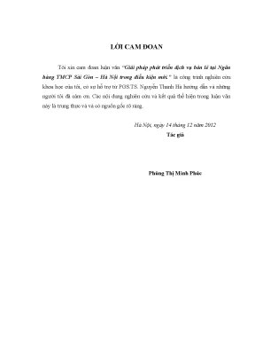 Giải pháp phát triển dịch vụ bán lẻ tại ngân hàng tmcp sài gòn hà nội trong điều kiện mới