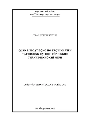Quản lí hoạt động hỗ trợ sinh viên tại trường đại học công nghệ thành phố hồ chí minh