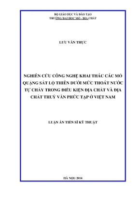 Luận án tiến sĩ nghiên cứu công nghệ khai thác các mỏ quặng sắt lộ thiên dưới mức thoát nước tự chảy trong điều kiện địa chất và địa chất thuỷ văn phức tạp ở việt nam