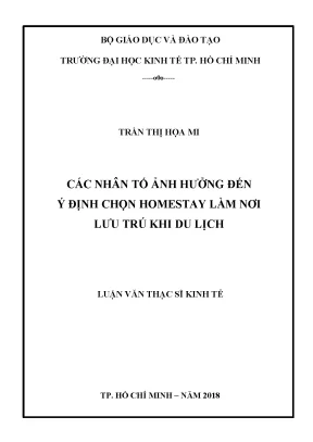 Các nhân tố ảnh hưởng đến ý định chọn homestay làm nơi lưu trú khi du lịch 6677284