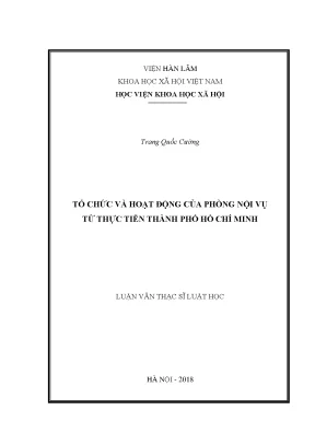 Luận văn thạc sĩ tổ chức và hoạt động của phòng nội vụ từ thực tiễn thành phố hồ chí minh