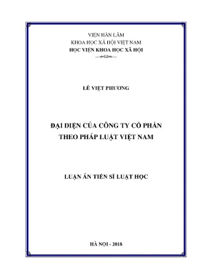 Luận án tiến sĩ đại diện của công ty cổ phần theo pháp luật việt nam
