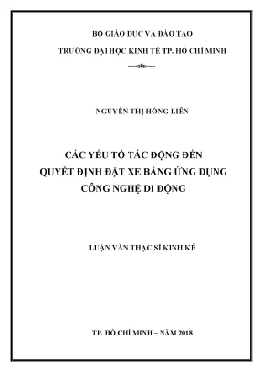 Các yếu tố tác động đến quyết định đặt xe bằng ứng dụng công nghệ di động 6674667