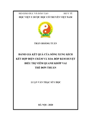 Luận văn thạc sĩ đánh giá kết quả của sóng xung kích kết hợp điện châm và xoa bóp bấm huyệt điều trị viêm quanh khớp vai thể đơn thuần