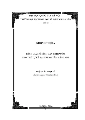 Đánh giá mô hình can thiệp sớm cho trẻ tự kỷ tại trung tâm nắng mai 6795947