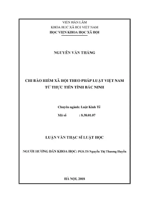 Luận văn thạc sĩ chi bhxh theo pháp luật việt nam từ thực tiễn tỉnh bắc ninh
