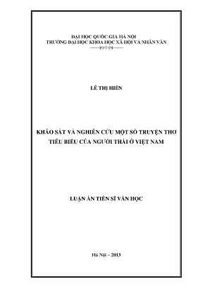 Khảo sát và nghiên cứu một số truyện thơ tiêu biểu của người thái ở việt nam 6795734