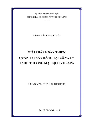 Giải pháp hoàn thiện quản trị bán hàng tại công ty tnhh thương mại dịch vụ sapa 6667470