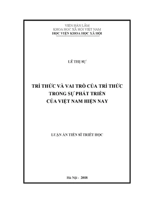 Luận án triết học tri thức và vai trò của tri thức trong sự phát triển của việt nam hiện nay 5451879