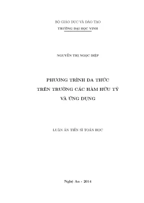 Luận án tiến sĩ phương trình đa thức trên trường các hàm hữu tỷ và ứng dụng