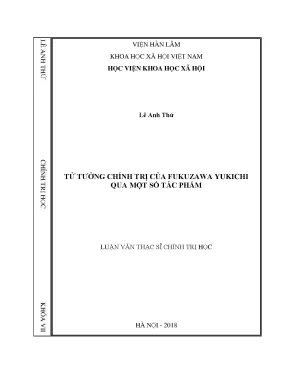 Luận văn thạc sĩ tư tưởng chính trị của fukuzawa yukichi qua một số tác phẩm