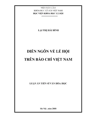 Luận án tiến sĩ diễn ngôn về lễ hội trên báo chí việt nam