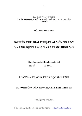 Luận văn thạc sĩ nghiên cứu giải thuật lai mờ nơ ron và ứng dụng trong xấp xỉ mô hình mờ