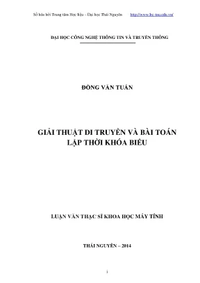 Luận văn thạc sĩ giải thuật di truyền và bài toán lập thời khóa biểu