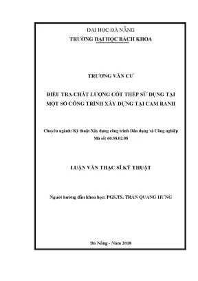 Điều tra chất lượng cốt thép sử dụng tại một số công trình xây dựng tại cam ranh